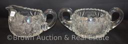 (2) American Brilliant Cut Glass creamer and sugar sets