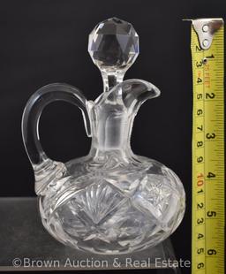 (2) American Brilliant Cut Glass 5.5"h cruets w/stoppers