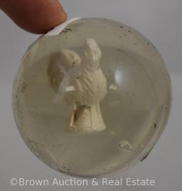 Large sulfide marble, rooster or chicken