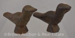 Pr. Cast Iron bird paperweights