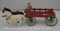 Cast Iron horse drawn stake bed beer cart