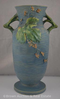 Roseville Bushberry 41-18" floor vase, blue