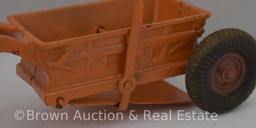 1930's Arcade Cast Iron Allis Chalmers tractor with bottom dump scraper wagon