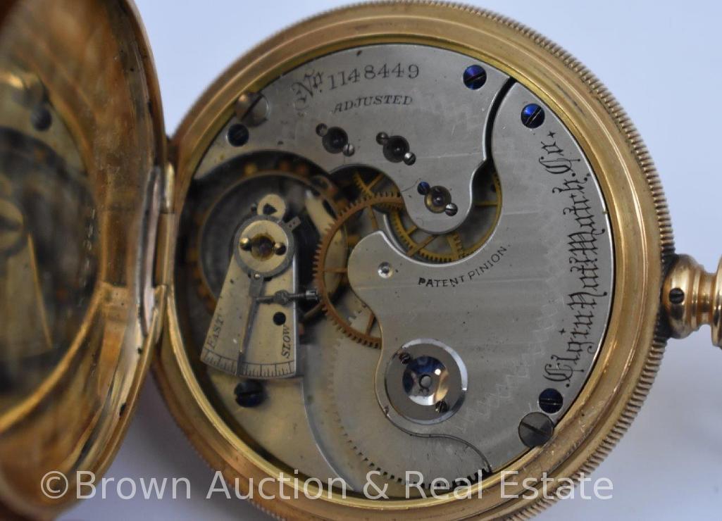 Elgin National Watch Co. gold pocket watch and decorative chain