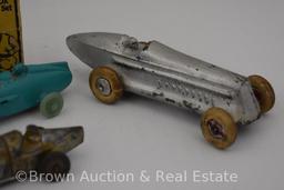 (5) Toy race cars and 1 Matchbox Construction Set