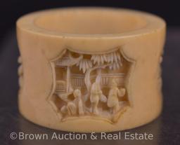 Pr. Of Oriental hand carved napkin rings