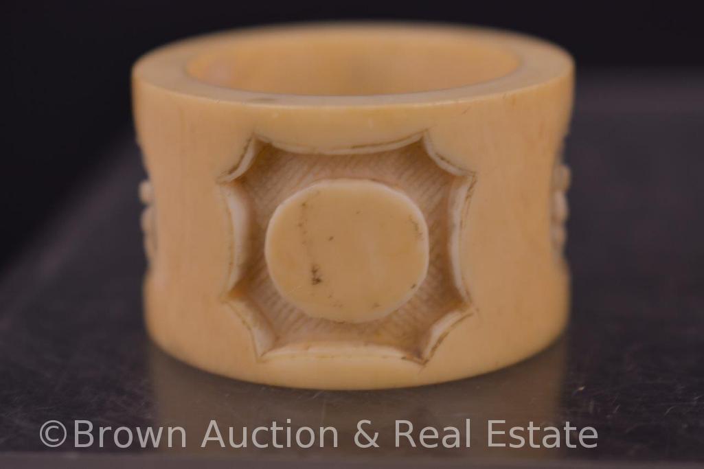 Pr. Of Oriental hand carved napkin rings