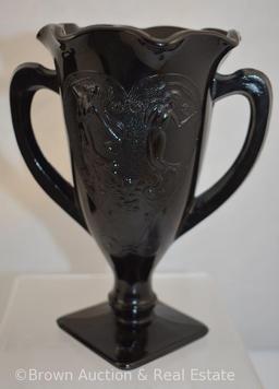 Pr. Black amethyst 7"h vases