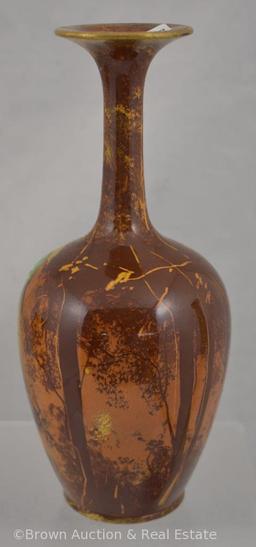 Mrkd. T.S. & F. Ltd/England 8"h vase with stick neck