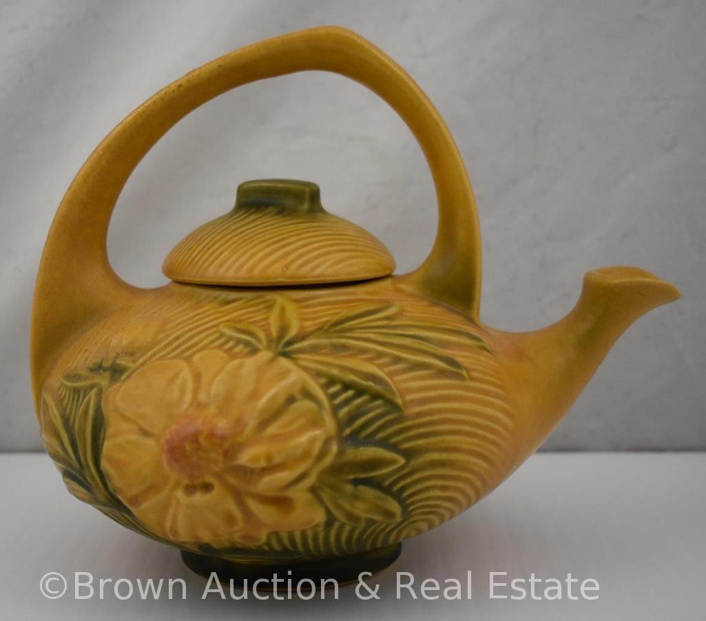 Roseville Peony No. 3 3-pc. Tea set, yellow