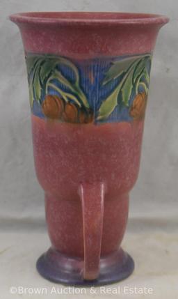 Roseville Baneda 593-8" vase, red