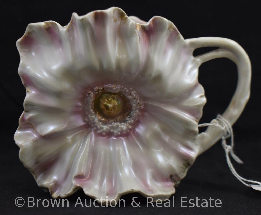 Royal Bayreuth pink pearlized Poppy 4.5" milk pitcher