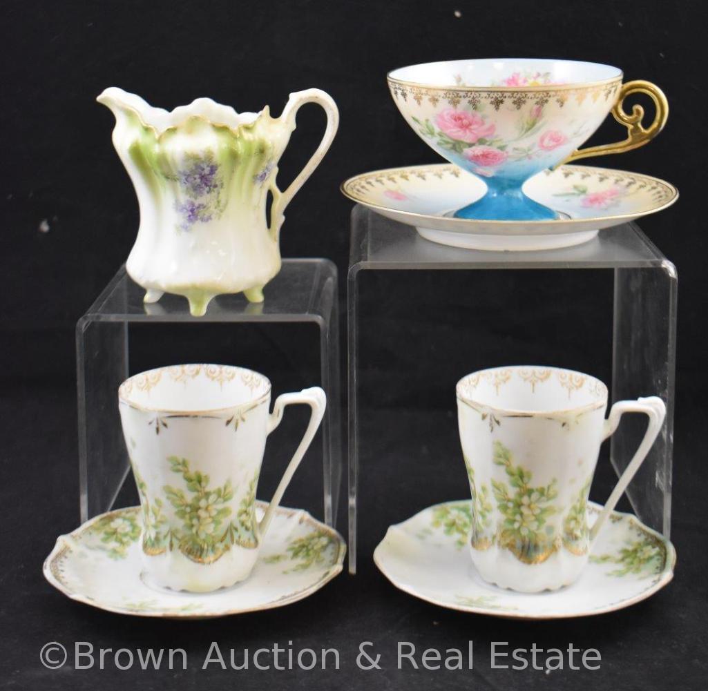 (3) R.S. Prussia cup and saucer sets and R.S. Germany creamer