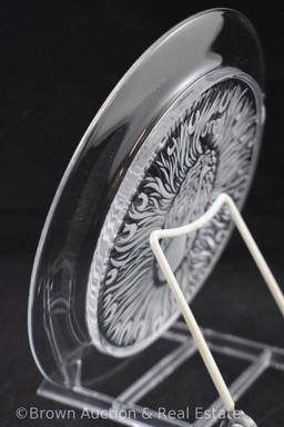Signed Lalique Peacock plate, 1970