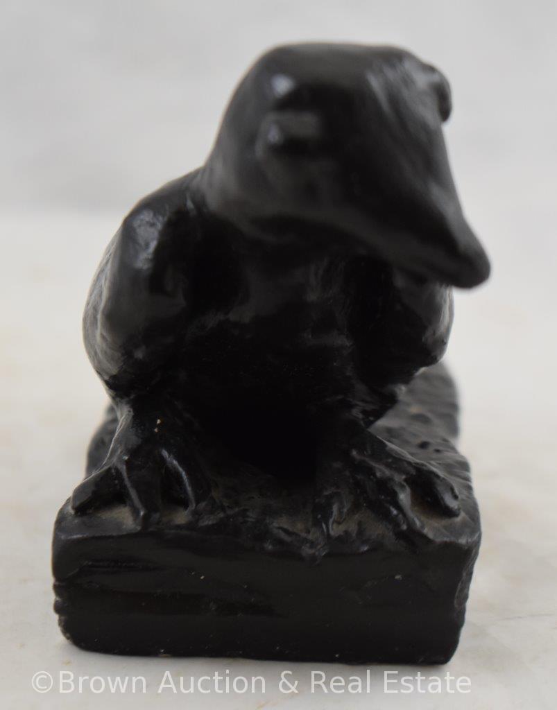 Mrkd. Rookwood studio rook paperweight