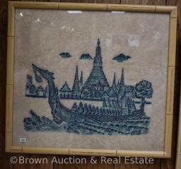 Thai Temple rubbings on rice paper, Classical Dancers