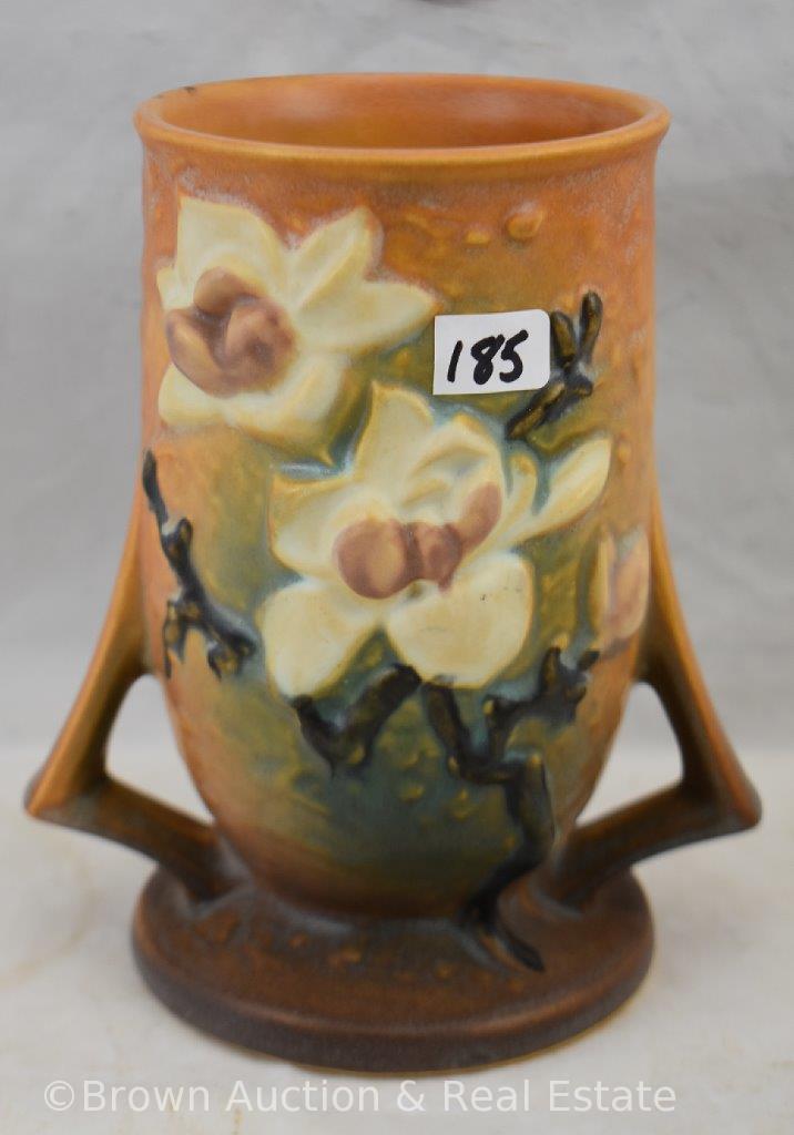 (3) Roseville 6" brown vases