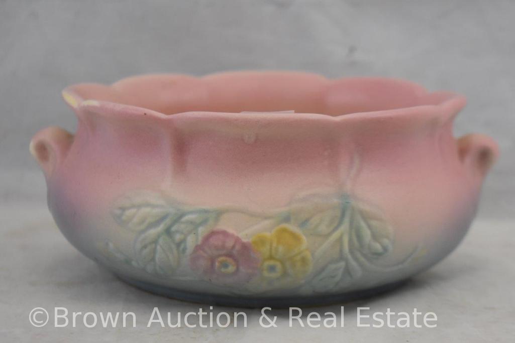 (2) Hull Pottery pieces, pink/blue