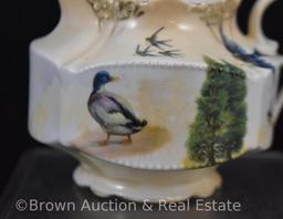 R.S. Prussia 3.5" creamer featuring Duck and Swallows