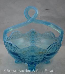 (2) Blue opalescent baskets