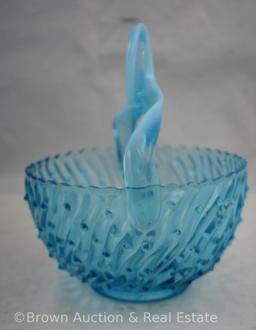 (2) Blue opalescent baskets