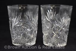 (5) Cut Glass tumblers