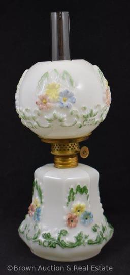 Milk Glass miniature kerosene oil lamp