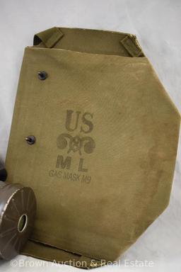USA MAS-12940-144 riot gas mask and Military M9 ML gas mask canvas bag