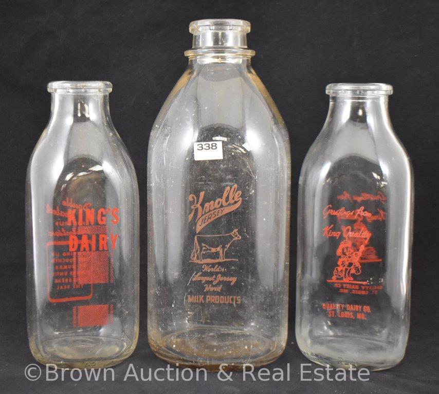 (3) Glass milk bottles