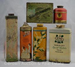 (6) Old talcum powder tins