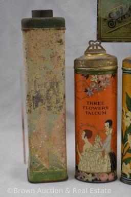 (6) Old talcum powder tins