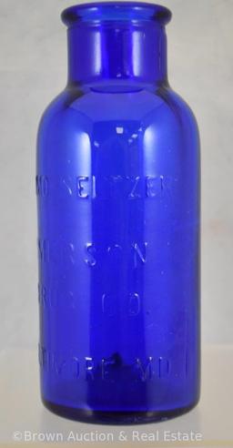 (2) Cobalt medicine bottles