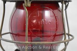 Santa Fe RR lantern with red globe