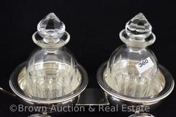 Victorian Silverplate wine trolley with (2) crystal carafes