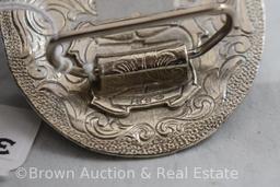 Handcrafted turquoise belt buckle