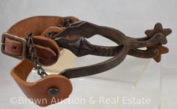 Pr. of unm. Buermann spurs with leather straps