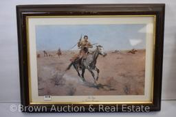 (4) Frederic Remington color prints, framed size 16" x 12"