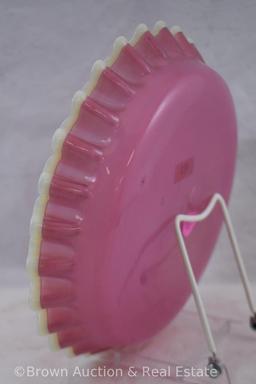 Victorian pink bowl with white applied rim