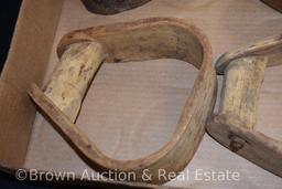 Vintage stirrups - wooden and Cast Iron