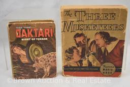 (3) Big Little books (Tarzan, Daktari, Donald Duck) and The Three Musketeers movie book