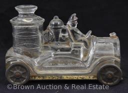 (2) Glass candy containers - Fire engines