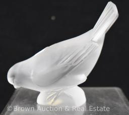 (2) Signed Lalique frosted figurines