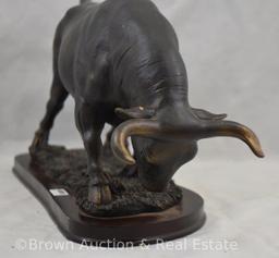 Charging fighting bull 8"h sculpture by Ken Miller