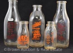 (5) Glass milk bottles