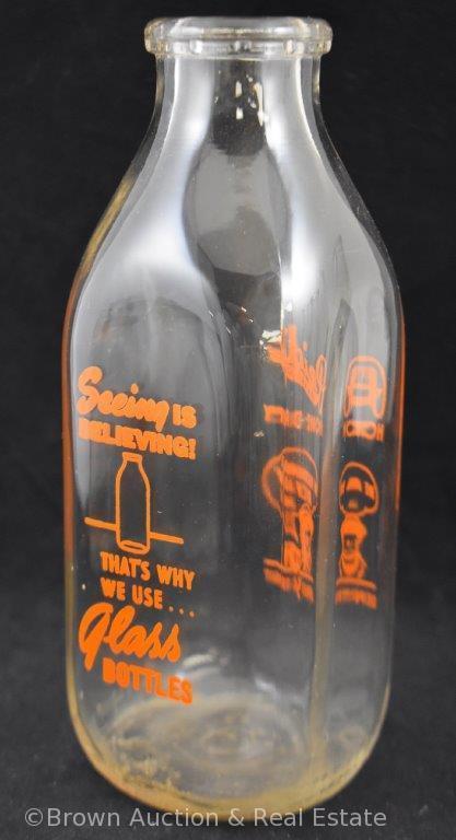 (5) Glass milk bottles