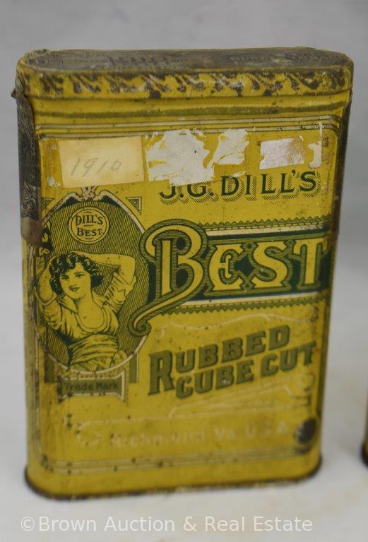 (3) J.G. Dill's Best pocket tobacco tins