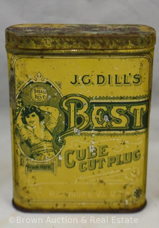 (3) J.G. Dill's Best pocket tobacco tins