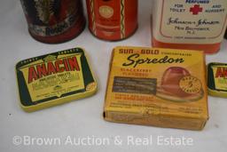 Assorted tins incl. medical and kitchen