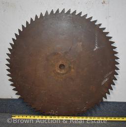 27.75"d antique steel sawmill blade