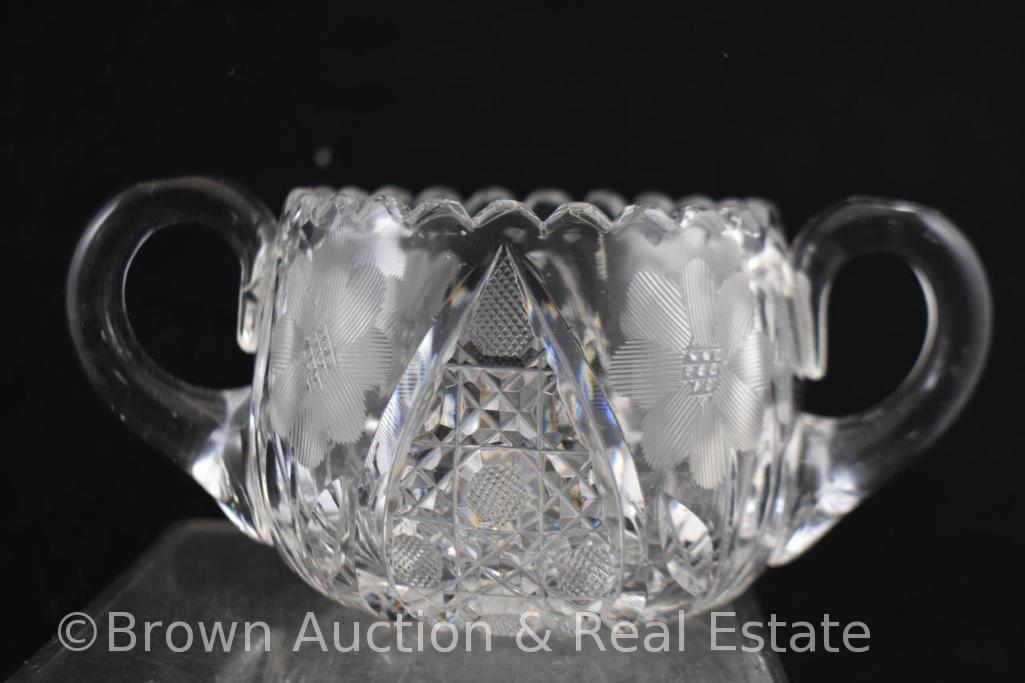 Cut Glass creamer and sugar set + unmatched creamer and sugar